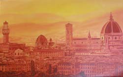 Panorama de Florença ao entardecer.